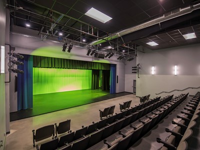 Green Lit Stage at Verona Area Community Theater