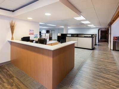 Lobby and Front Desk Area at Integral Building Systems